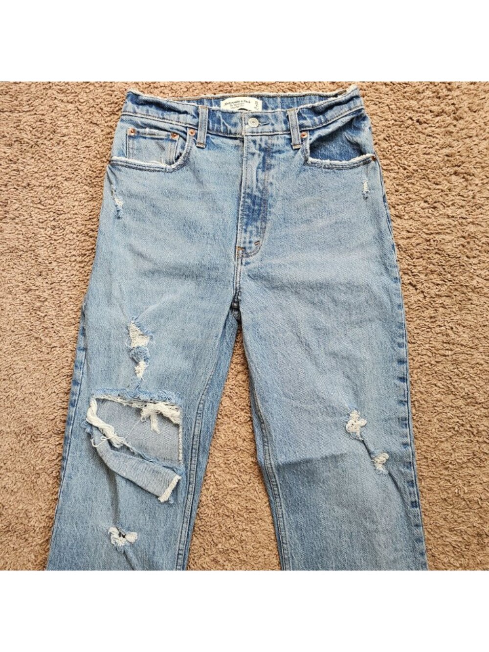 Abercrombie & Fitch Jeans Womens 27/4R 90's Straight Ultra High Rise Denim - Picture 2 of 8